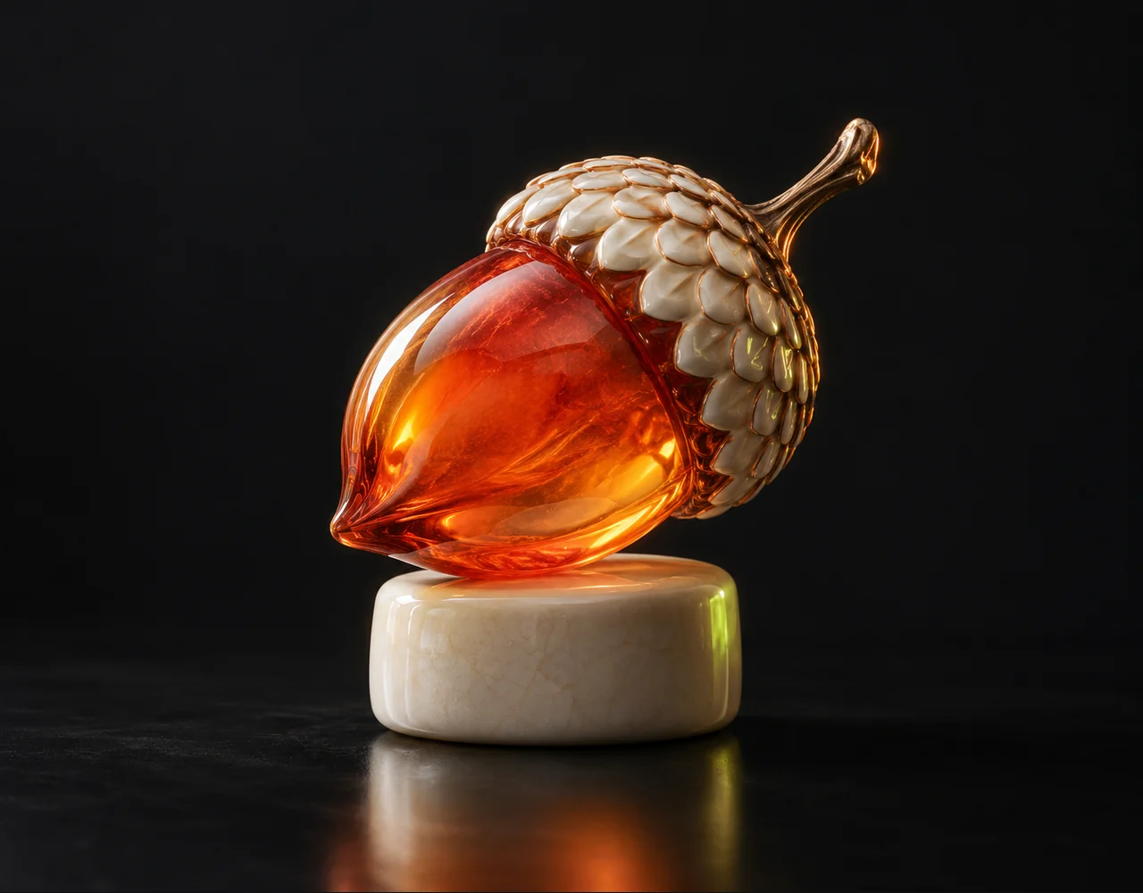 MiniMax H3 editorial cover: a tactile sculptural acorn, balanced on a small contrasting ceramic plinth